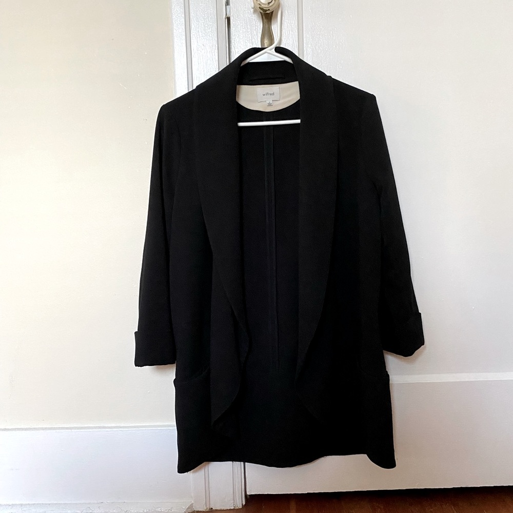 Wilfred Black Open-Front Blazer